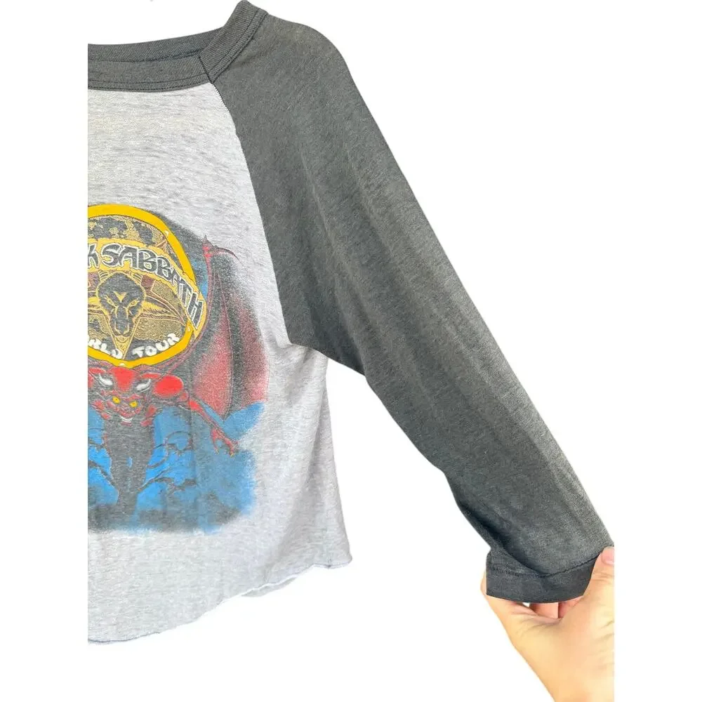 Vintage 1982 Black Sabbath World Tour Raglan Baseball Shirt Single Stitch 80s M